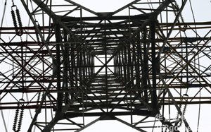 应用中的的电塔钢结构。